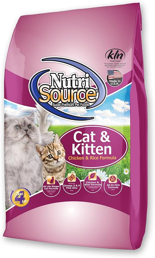 NutriSource Cat & Kitten Food, Chicken Meal, Salmon and Liver, 2.2LB