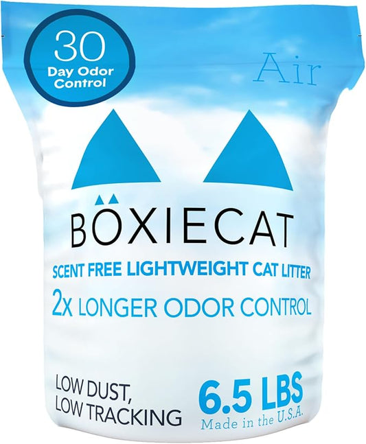 Boxie® Unscented 30 Day Natural Odor Control Cat Litter, 6.5lb Lightweight Plant Based Kitty Litter