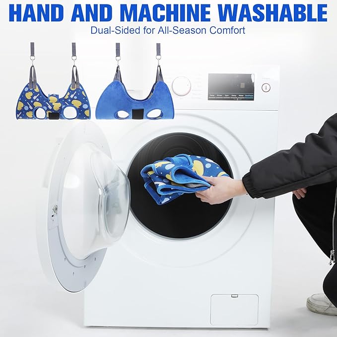 PAWCHIE Dog Grooming Hammock Harness for Dogs & Cats with Pet Nail Clipper Trimmer - Cat Hanger Sling for Trimming Clipping Nails- Dog Hammock Restraint Bag for Small Medium Large Dog, Navy Blue S