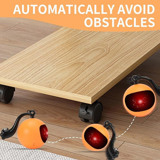 Interactive Cat Toy for Bored Indoor Adult Cats,Rechargeable Automatic Moving Mouse Chase,Smart Remot Control Cat Toy Rolling Ball Speed Moving Tail Blue (Orange)