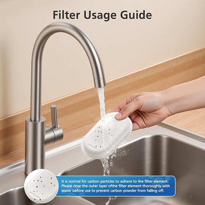 50 Pack Cat Water Fountain Filters for 108/3.2L& 67oz/2L Stainless Steel Pet Water Dispenser Cat/Dog Fountain Filter Replacement(25 Filters & 25 Sponges)