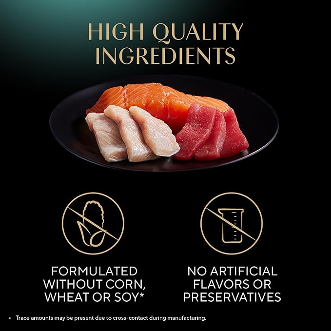 Sheba Perfect Portions Wet Cat Food Cuts in Gravy Variety Pack, with Sustainable Salmon, with Sustainable Tuna, and Delicate Whitefish & Tuna Entree, 2.6 oz. Twin-Pack Trays (24 Count, 48 Servings)