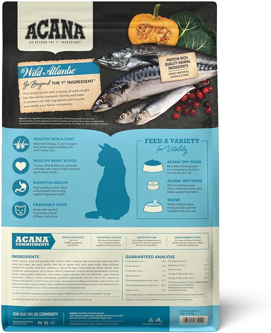 ACANA Grain-free Dry Cat Food Wild Atlantic Saltwater Fish with Freeze-Dried Liver 4lb Bag