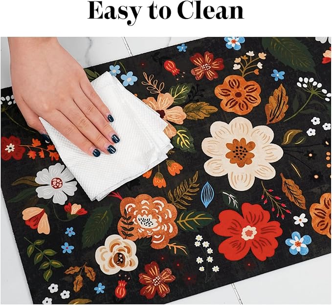 Eco-Friendly Pet Supplies: Absorbent Quick Dry Cat & Dog Food Mat, 24"x32"