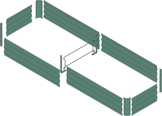8x2x1ft Metal Raised Garden Bed Kit，Galvanized Garden Bed Box for Vegetables, Flowers, Herbs, and Succulents,120 Gallon Capacity - Green