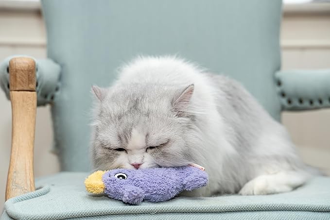 Interactive Catnip Cat Plush Toy, Ocean Theme, 5'', for All Breed Size Cats (Seahorse)