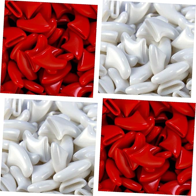 zetpo 80 pcs Cat Claw Covers | Cat Nail Caps | with Adhesives and Applicators (L, Red, White)