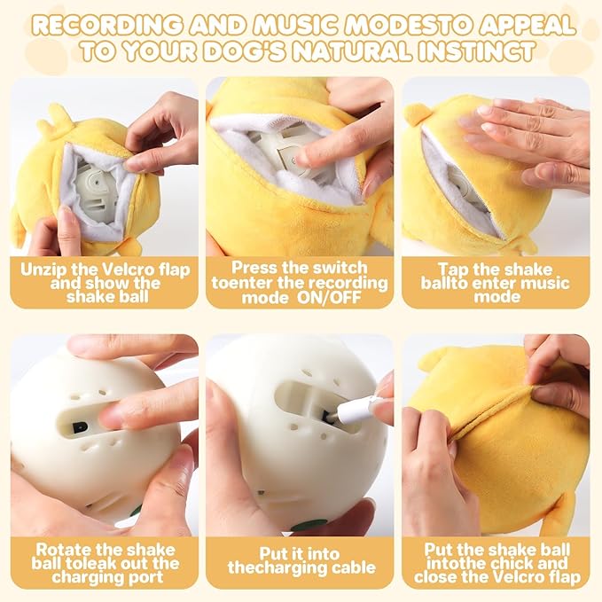 Dog Toys, 2025 lnteractive Dog Toys Moving Dog Toy Rechargeable Active Moving Pet Plush Toy Keep Pets Busy, Puppy Toys Talking Jumping Music Ball for Small Medium Large Breed