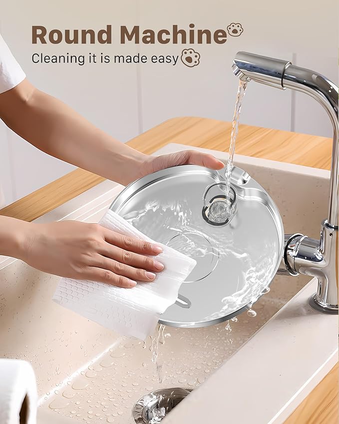 Cat Water Fountain Stainless Steel: Cat Fountain for Drinking - Pet Water Fountain for Cats Inside - 74oz/2.2L Quiet Cats Water Bowl Dispenser - Kitten Drinking Fountains - 6 Filters + 3 Sponges