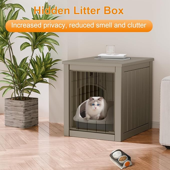 Cat House Outdoor Indoor - All-Weather Resin Cat Houses for Outdoor Cats, Durable & Insulated Pet Shelter for Garden Patio Backyard