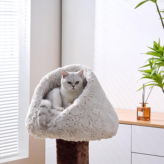 PetPals Cat Bed Made with a Soft Plush Material (Small, Rose Cradle)