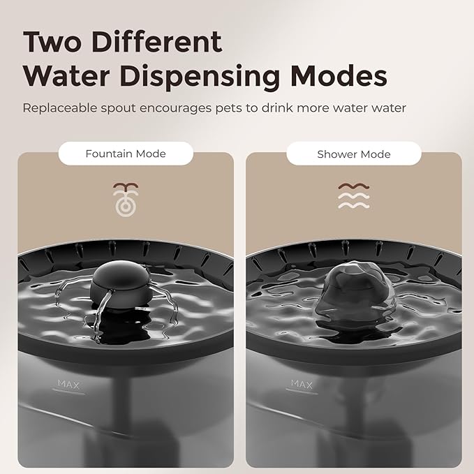 Automatic Cat Feeder and Water Fountain, Timed Pet Dry Food Dispenser, Programmable Portion Control, 1-6 Meals Per Day, Cat Fountains for Drinking with Filter, Small Pets (3L Combo)