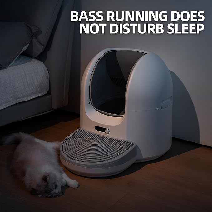 Open-Top Self Cleaning Cat Litter Box, Safety Anti-Pinch Protection, Large Papacity, App Control Automatic Cleaning Litter Box，Automatic Cleaning Function, Ultra-Quiet Design