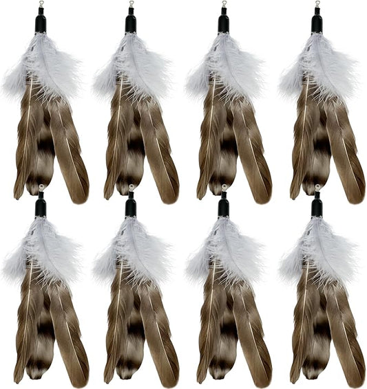 Cat Feather Toy Refills, 8 Pieces Natural Da Bird Feathers Refills, Cat Wand Replacement Feathers for Cat Toys