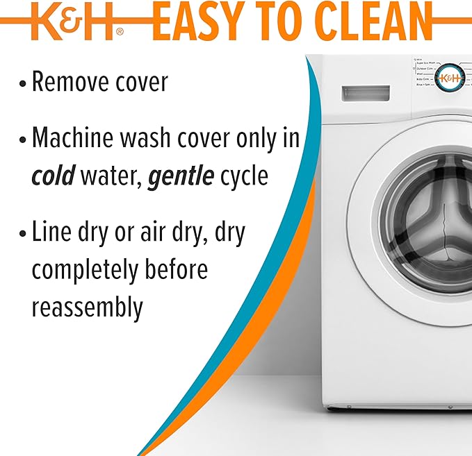 K&H Pet Products Heated Cat Bed Pad for Indoor Cats, Thermo-Kitty Mat Calming Warm Pet Heating Pad for Inside Pets, Machine Washable, Waterproof Heater, Safety Listed - 12.5 X 25in Gray