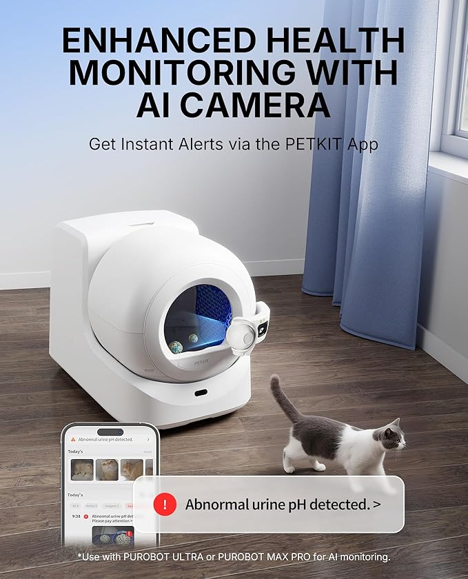 PETKIT 2025 New Urine Monitor Litter, pH Detection Tofu Litter, Superior Clumping 100% Natural Ingredients Plant Cat Litter, Dust-Free and Odor Control, Non-Sticky, Easy Scooping (5.2lb×3bags)