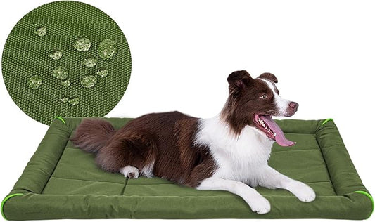 Miguel Oxford 900D Outdoor Waterproof Dog Bed for Metal Dog Crates Water-Resistant All Weather Pet Mat Durable Easy Wipe Clean Travel Indoor Outdoor Puppy Cat Crate Bed 40inch, Green