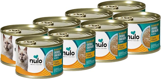 Nulo Finely Minced Chicken & Crab Flavor Wet Canned Cat Food, 6.0 Ounce (Pack of 8)