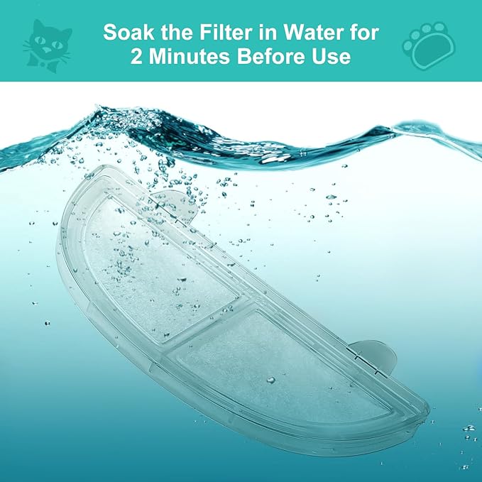 9 Pack Pet Fountain Replacement Filters for Wireless Pumps Cat Water Fountain Dog Water Dispenser WF20/CF20, Triple Filtration System Replacement Filters