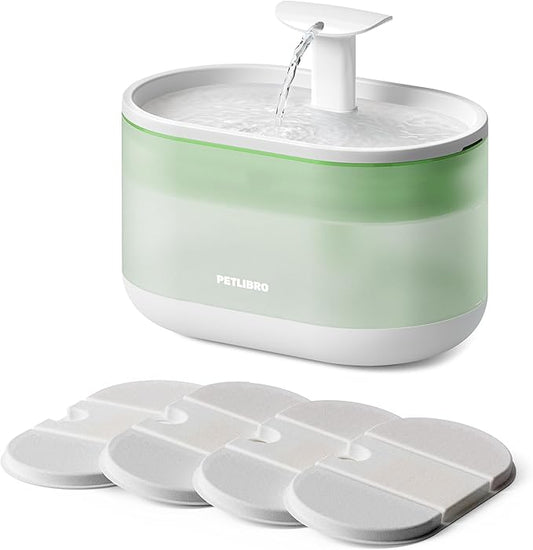 PETLIBRO Cat Water Fountain, 71fl oz/2.1L Ultra Quiet Pet Water Fountain for Cats Inside, BPA-Free, Two Flow Modes,Visible Water Level Dog Water Dispenser, Upgraded Cat Water Bowl with 4 Large Filters