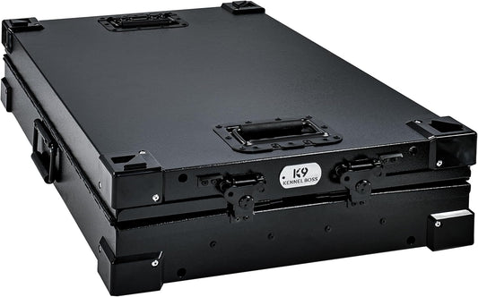 Heavy Duty Fully Collapsible Powder-Coated Aluminum Dog Crate - Small (Black)