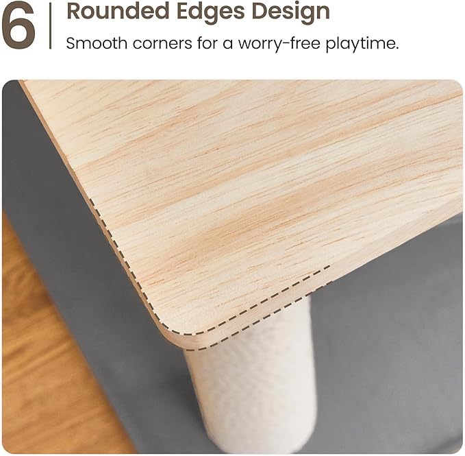 MWPO Large Modern Cat Tree, 70.1-Inch Wood Cat Tower for Indoor Cats, Multi-Level Tall Cat Condo with 2 Padded Perches, Hammock, Scratching Posts, Dangling Toys, Light Grey