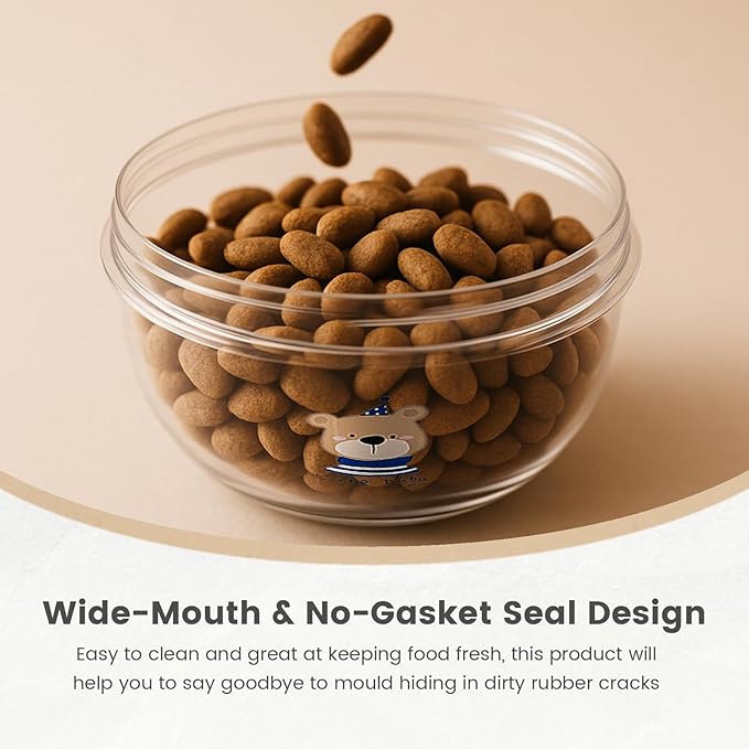 3PCS Dog Food Storage Container Set – Airtight Dog Food Container, Transparent Pet Food Storage Containers for Dog Treats, Cat Food Container, Blue, Multi-Size