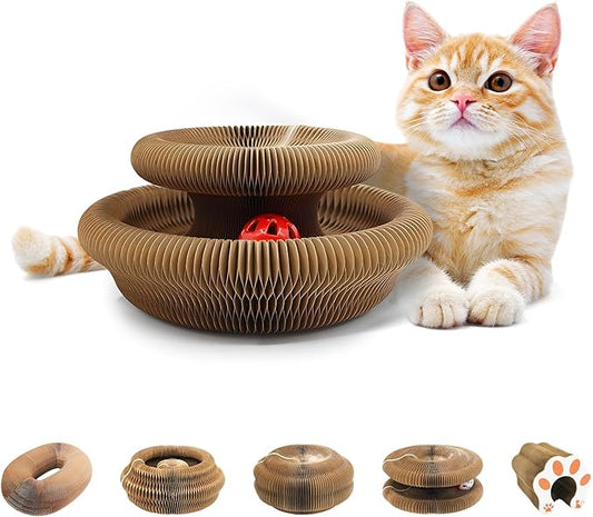 Cat Toy Magic Organ Cat Scratching Board,Cat Scratching Board Compatible with Kitty Kurlz, Brain and Physical Training Activities Suitable for Indoor Cats Toy (1 Pcs)