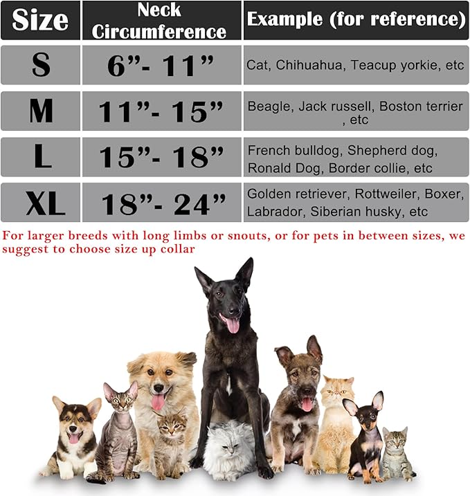 Katoggy Inflatable Dog Recovery Collar,Soft Blow-up Protective Recovery Dog Cone,Pet Donut Cone Collar,Comfy Elizabethan Collar After Surgery for Medium Dog to Prevent from Biting & Scratching,Small