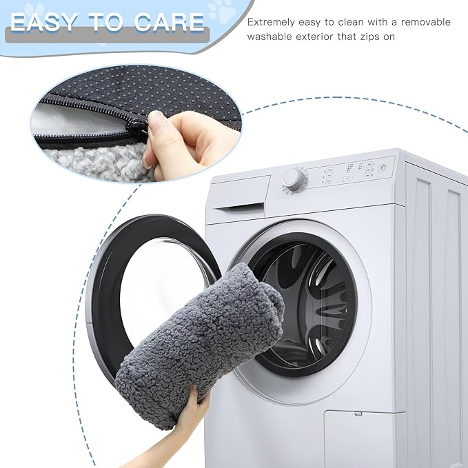 Cat Couch Bed - Cat Bed for Indoor Cats, Calming Pet Sofa Puppy Sleeping Bed with Removable Washable Cover, Cute Dog Couch and Kitty Lounge Chair for 18lbs Cats & Small Dogs(Gray)