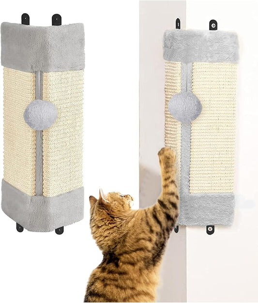 BNOSDM 2 Pack Cat Wall Corner Scratcher for Indoor Cats Walls Mounted Sisal Scratch Board Protector Vertical Anti Scratching Pad Protect Furniture Pet Wear Resistant Mat for Door Sofa