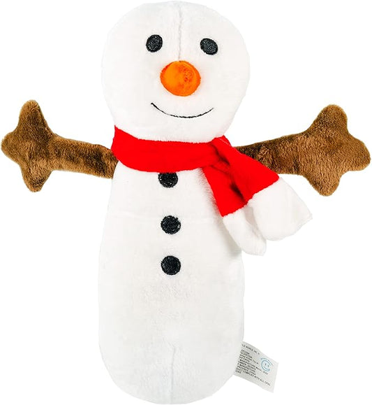 Giftable World Holiday Plush Pet Toy Fun for Christmas Designs Cat Play Toy (10" Snowman Kicker Toy)