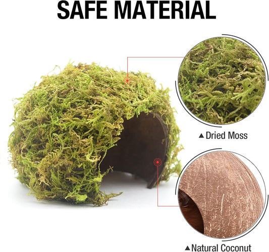 Hamster Hideout - Large, Natural Moss, Handcrafted for Syrian Hamsters, Rats & Guinea Pigs, Safe & Eco-Friendly