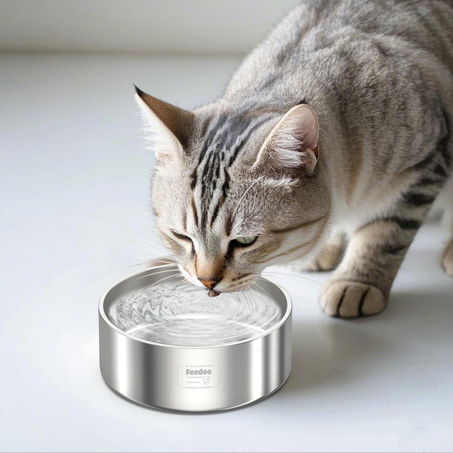 42oz Double Layer 304 Stainless Steel Dog Bowl - Insulated & Durable | Non-Slip Base | Easy to Clean | BPA-Free Safe Dog Food and Water Bowl