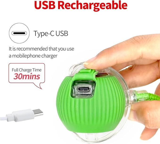 Marchul Interactive Cat Toys Ball, Automatic Moving Cat Toy for Bored Indoor Cats, Active Rolling Ball for Dogs, 360° Smart Pet Toy Fast Rolling on Carpet (Green)