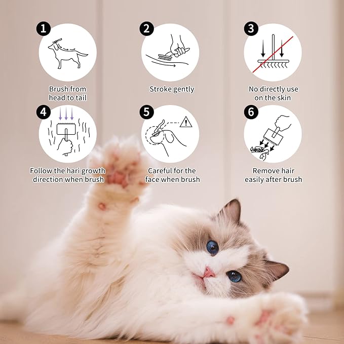 Slicker Brush for Dogs, Long Pin Dog Grooming Brush for Goldendoodles, Poodles, Doodles, Includes Pet Comb & Undercoat Rake, Perfect for De-Shedding, Dematting & Reducing Tangles. Large, Black