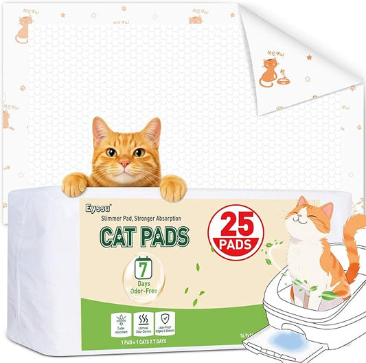 Litter Pads Compatible with Breeze Litter Box System, 25ct Super Absorbent Pee Pads for Cats, Odor Control Cat Pads Refills 16.9 X 11.7 Inch, Unscented