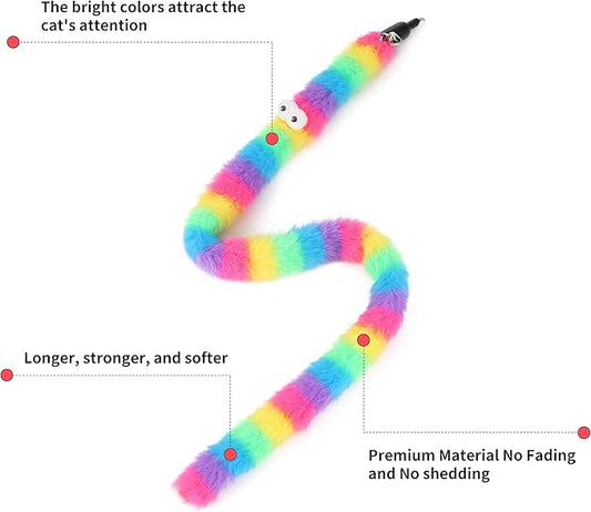 Cat Wand Toy Set, 11 Pcs Including Worm & Snake Refills, Wand Replacement Rope, for Bored Indoor Adult Cats & Kittens