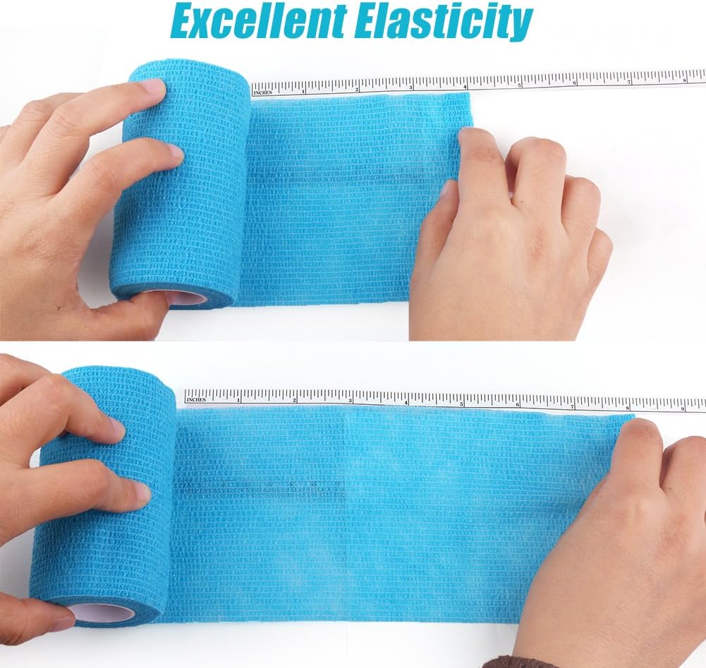 LotFancy Vet Wrap, 4 Inch x 5 Yards, 10 Pack Self Adhesive Bandage Wrap, Non-Woven Cohesive Bandage, First Aid Tape for Horses Dogs Cats Elbow Ankle, Assorted Color