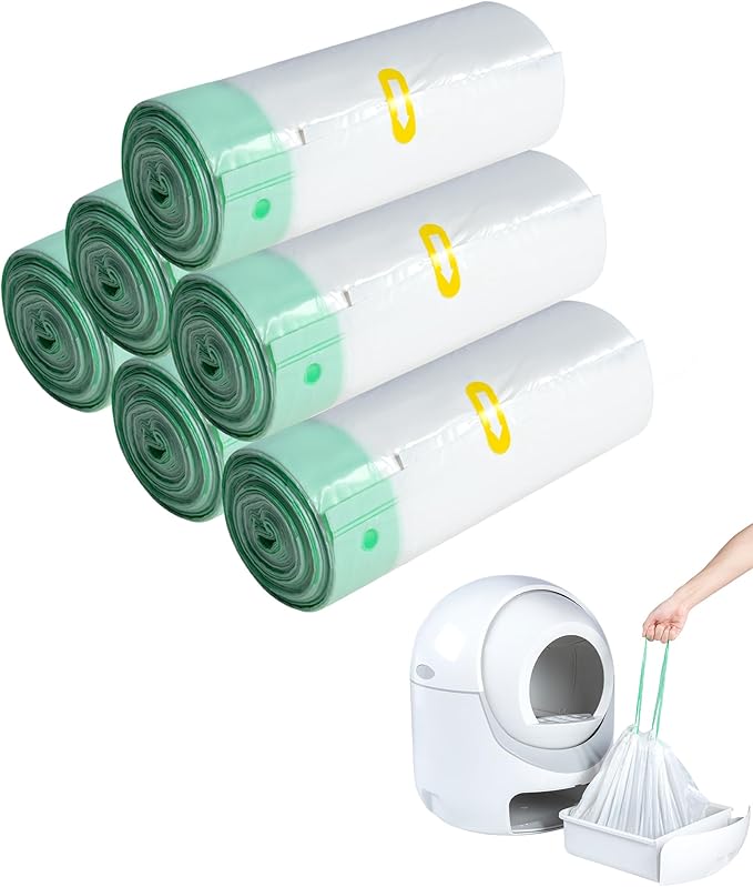 ANWA 120 Count Cat Litter Box Liners for Automatic Cat Litter Box and Litter Box Robot 4/3, Heavy-Duty, Extra Thick, Economy Bulk Pack