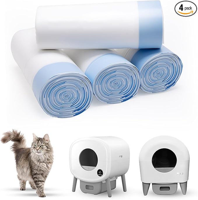 80 Count 26" x 11.8" Cat Litter Box Liners for Fsitego and Fumoi Self Cleaning Litter Box, Extra Thick Heavy Duty Cat Litter Bags Replacement, 3-4 Gallons of Capacity