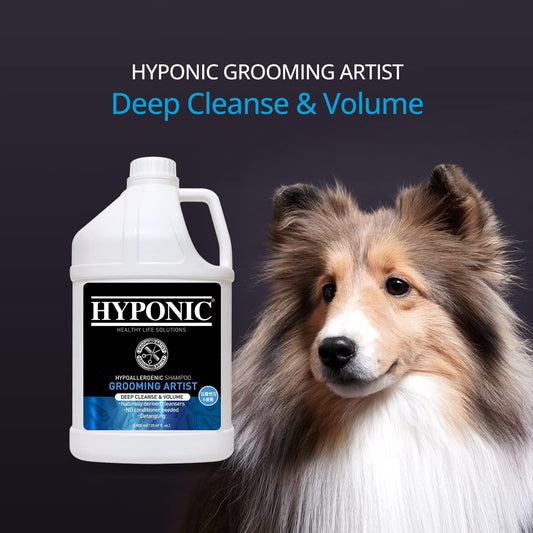 HYPONIC Grooming Artist Shampoo - Hypoallergenic Pet Shampoo for Groomers (Deep Cleanse & Volume (1 GAL))