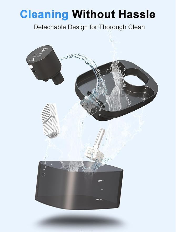 Battery Operated Cat Water Fountain, 84OZ/2.5L Wireless Pet Water Fountain for Cats Indoor, Cat Fountain with Motion Sensor, Ultra Quiet Pump, Black (Black+4Filters+4Sponges)