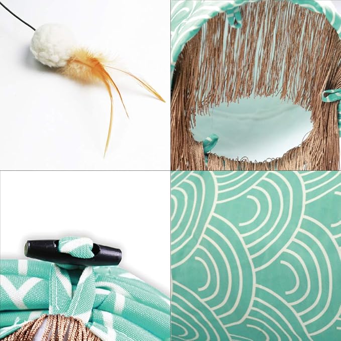 Petest Cat Tunnel Comfy Collapsible Tunnel with Boredom Relief Plush Ball, for Bunny Rabbits, Kittens, Ferrets, Puppy and Dogs