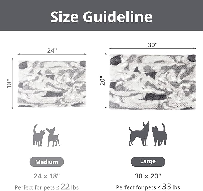 Self Warming Cat Bed, 30" x 20" Ultra Soft Cat Dog Pet Heating Pad for Indoor Outdoor, Non-Slip Heated Dog Mat Thermal Blanket