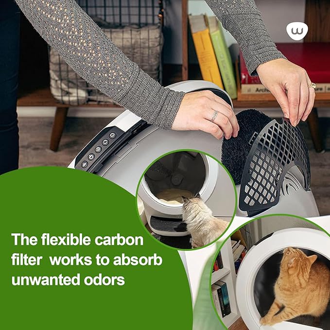 8Pcs Carbon Filters Compatible with Litter-Robot 4,Replacement Activated Charcoal Filters for Litter Box Carbon Premium Filter,Thickened and Durable,Eliminate Odor and Controls Moisture on Pet's Body
