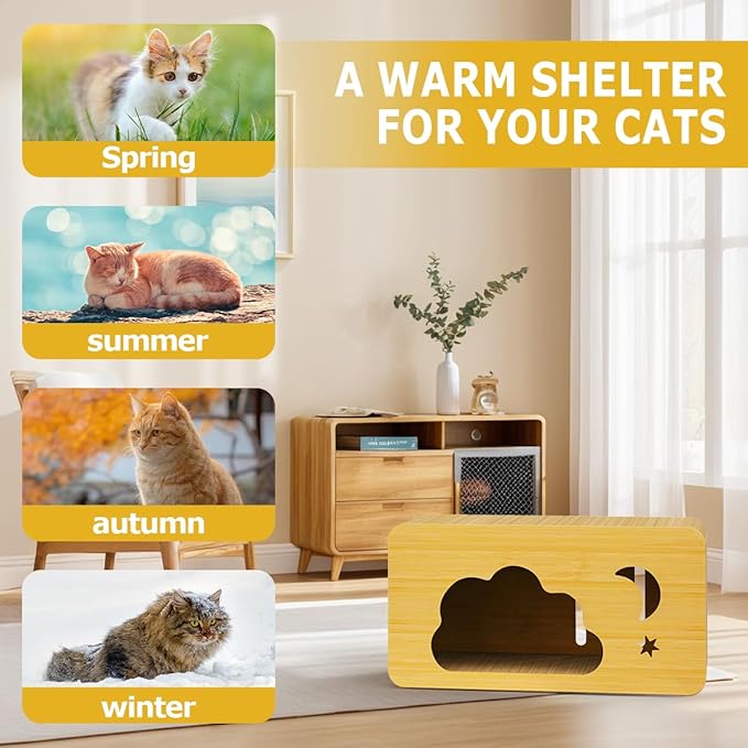 Cat Scratcher House,2 in 1 Cardboard Cat House Durable and Sturdy Cat Scratching Post Cat Scratching Board Cat Scratchers for pet to Scratch, Rest and Play, Easy to Assemble