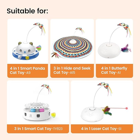 Potaroma Pack of 3 Butterfly Refills 3 in 1 Hide and Seek Cat Toys