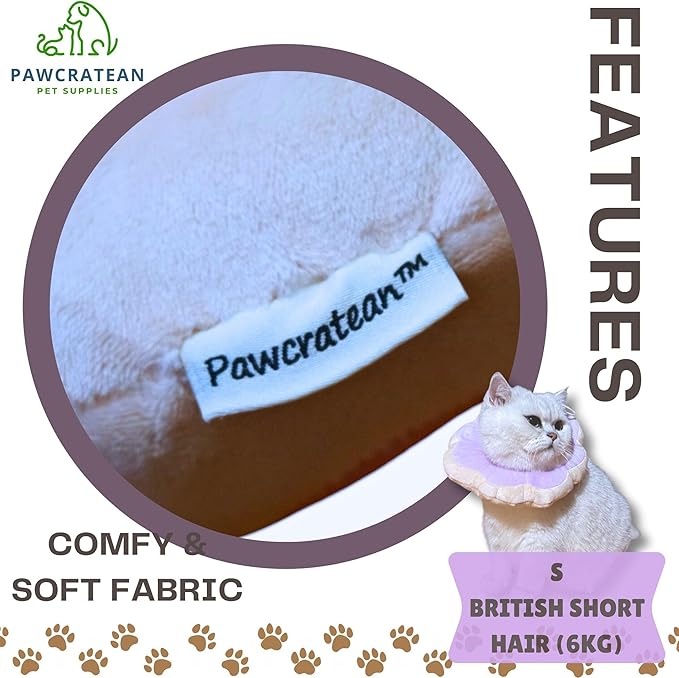 Adjustable Comfy Flower Style Elizabeth Collar for Cats Puppies Soft Recovery Cone Pet Protective Neck Collar (Purple, Medium)