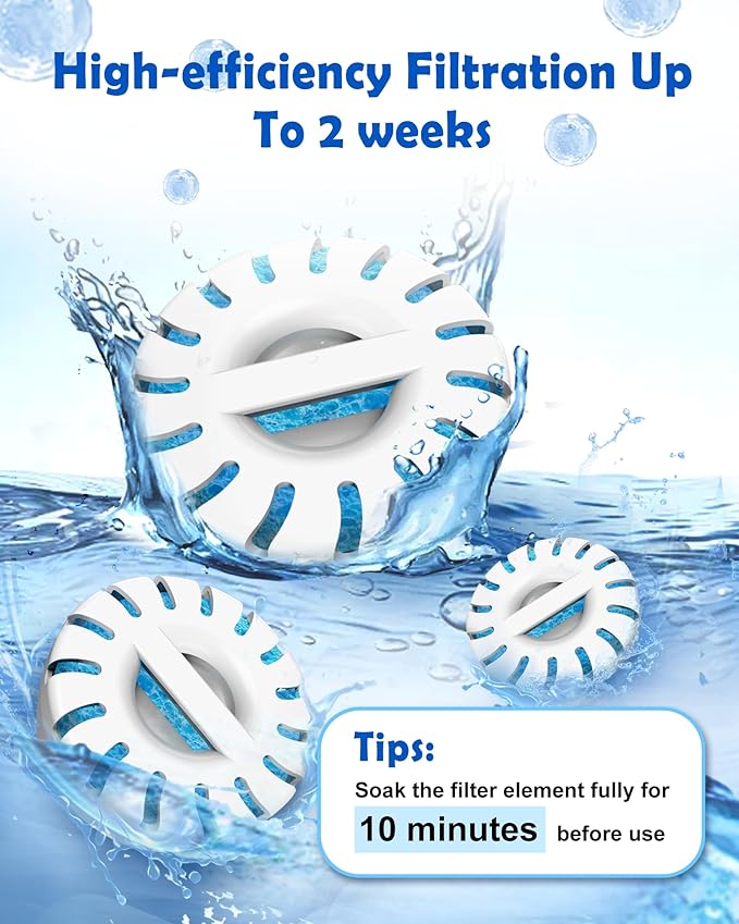 Filter Element Pack for FurryPlanet Large 12L Stainless Steel Dog Water Fountain,Ultra-Purification Pet Fountain Dog Cat Drinking Dispenser 6in1,Deep Purification Filter Pack